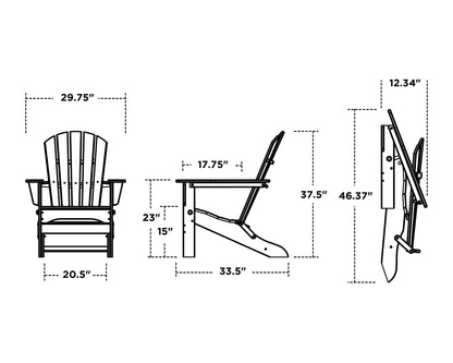 POLYWOOD Palm Coast Folding Adirondack