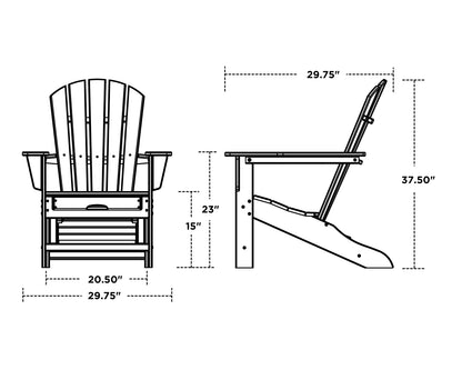 POLYWOOD Palm Coast Ultimate Adirondack with Hideaway Ottoman