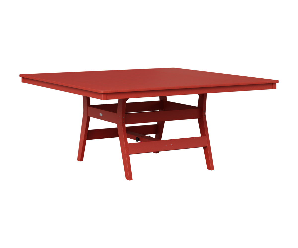 Berlin Gardens Harbor 66" Square Table in Scarlet Red