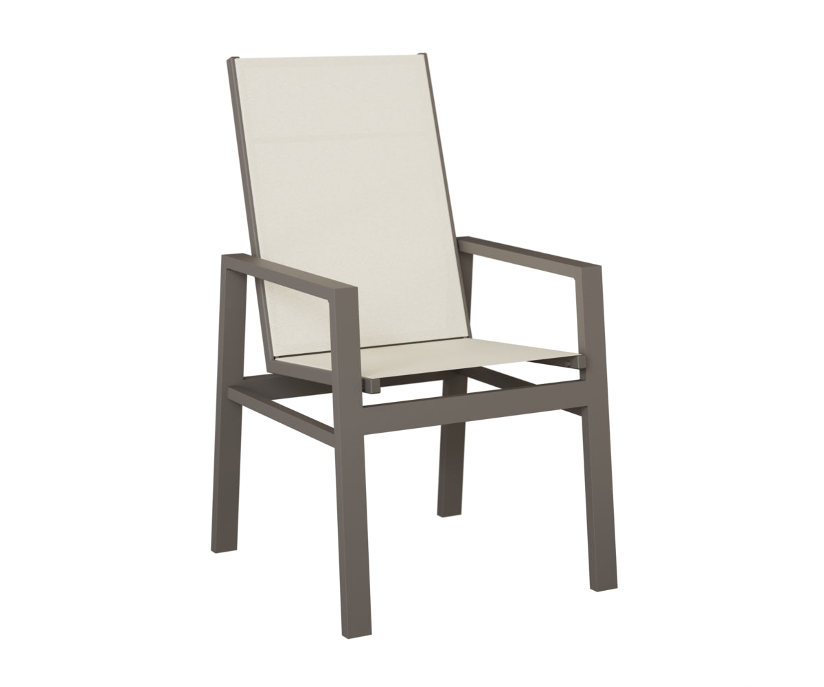 Berlin Gardens Vida High-Back Sling Dining Chair in Graphite