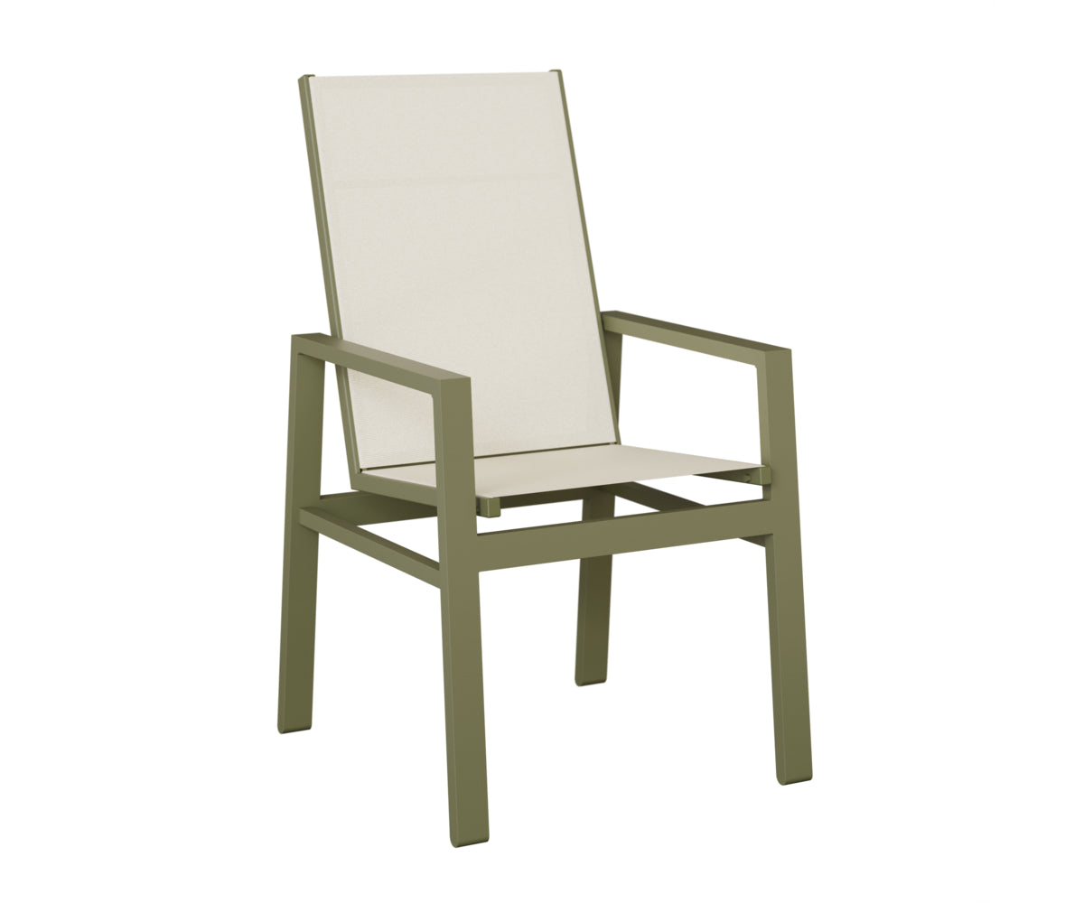 Berlin Gardens Vida High-Back Sling Dining Chair in Green Sage