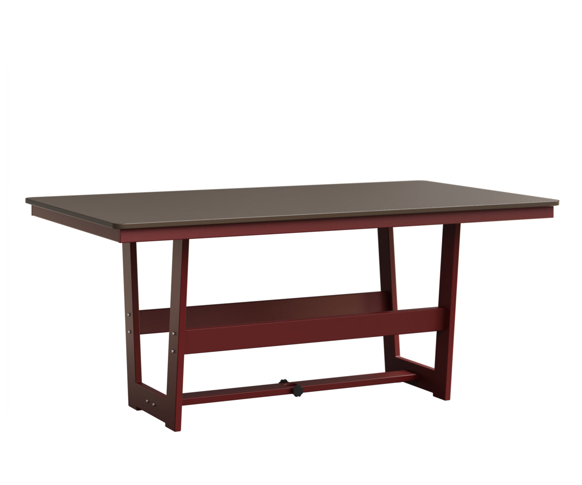 Berlin Gardens Hudson 40" x 70" Rectangle Table in Red, Hammered Bronze top