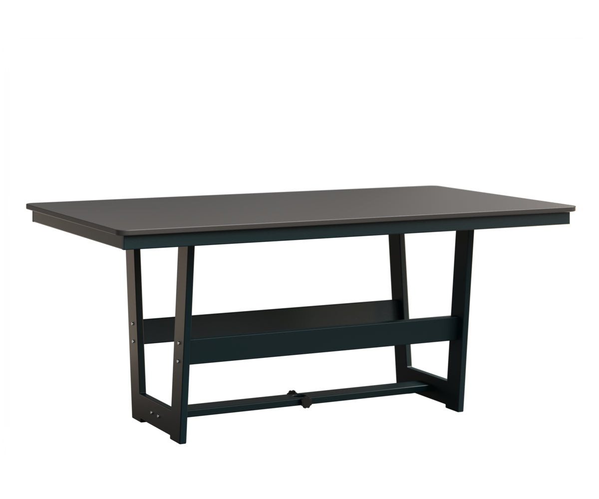 Berlin Gardens Hudson 40" x 70" Rectangle Table in Berry, Hammered Stainless top
