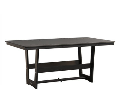 Berlin Gardens Hudson 40" x 70" Rectangle Table in Black, Hammered Stainless top