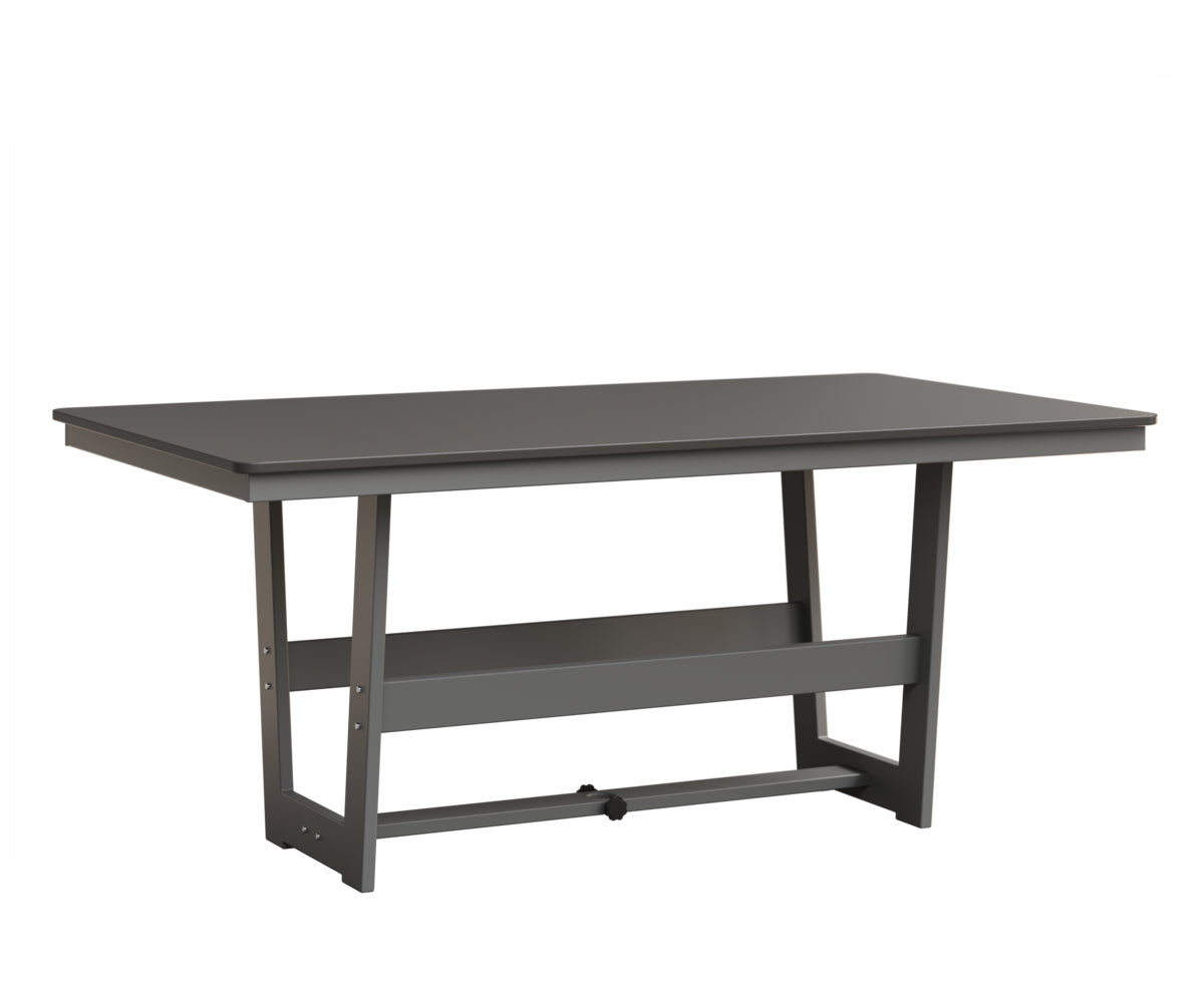 Berlin Gardens Hudson 40" x 70" Rectangle Table in Fog, Hammered Stainless top
