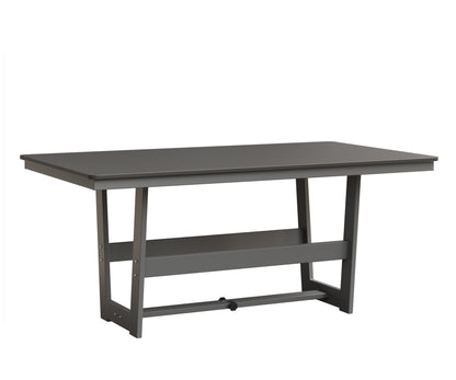 Berlin Gardens Hudson 40" x 70" Rectangle Table in Fog, Hammered Stainless top