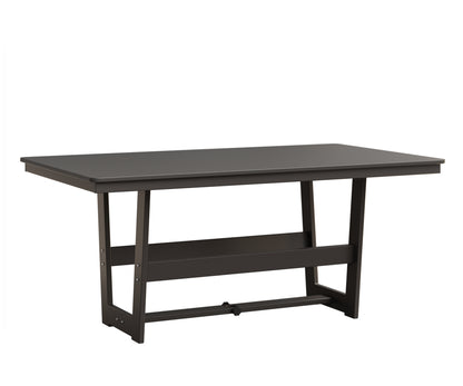Berlin Gardens Hudson 40" x 70" Rectangle Table in Graphite, Hammered Stainless top