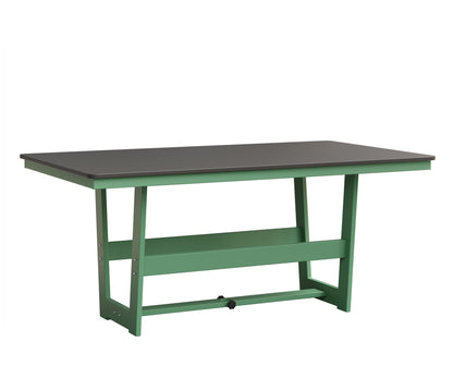 Berlin Gardens Hudson 40" x 70" Rectangle Table in Mint, Hammered Stainless top