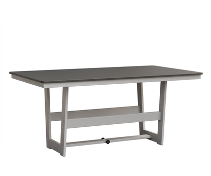 Berlin Gardens Hudson 40" x 70" Rectangle Table in White, Hammered Stainless top