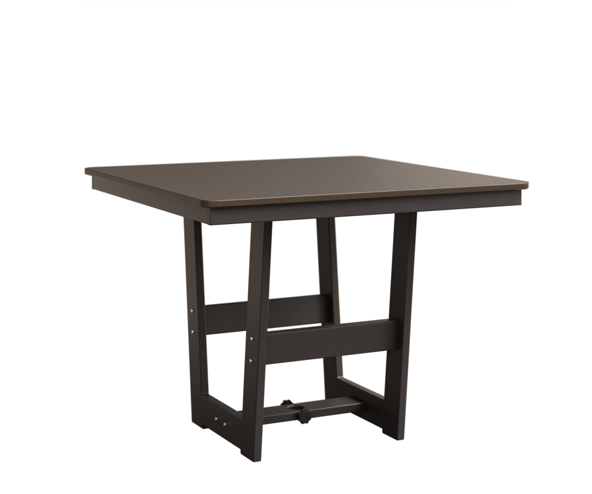 Berlin Gardens Hudson 40" x 40" Square Table in Graphite, Hammered Bronze top