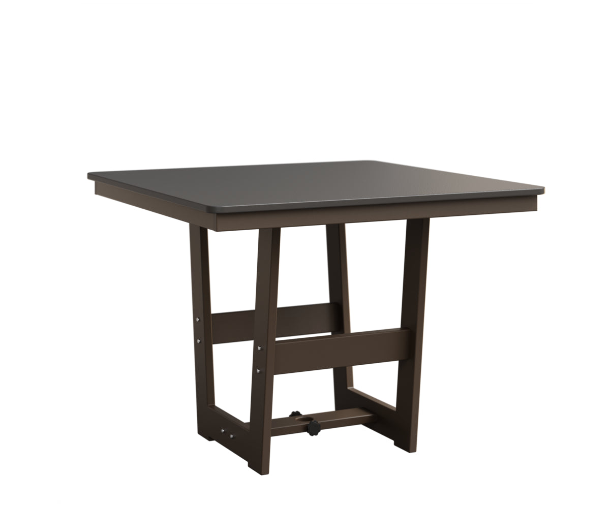 Berlin Gardens Hudson 40" x 40" Square Table in Clay, Hammered Stainless top
