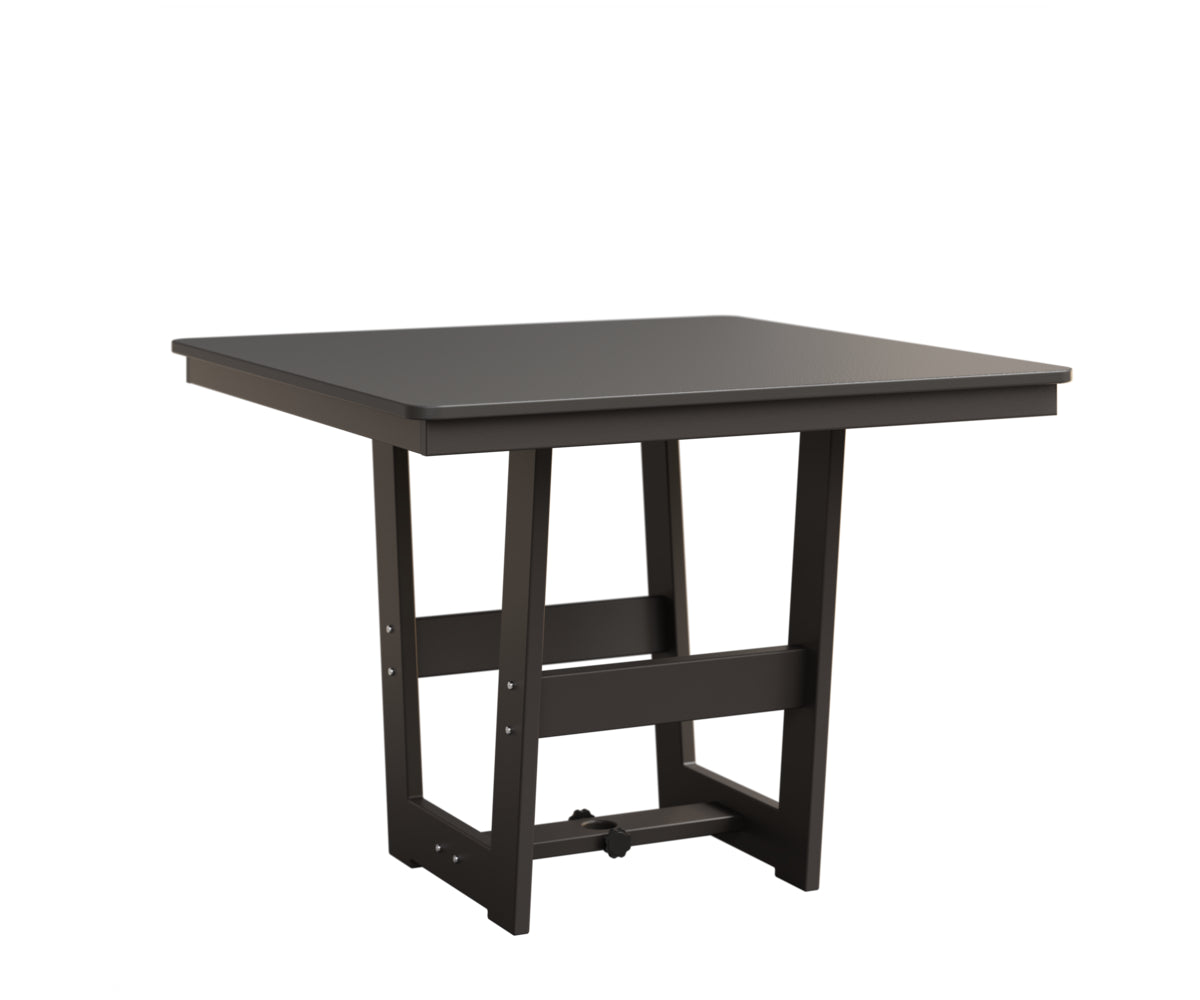 Berlin Gardens Hudson 40" x 40" Square Table in Graphite, Hammered Stainless top