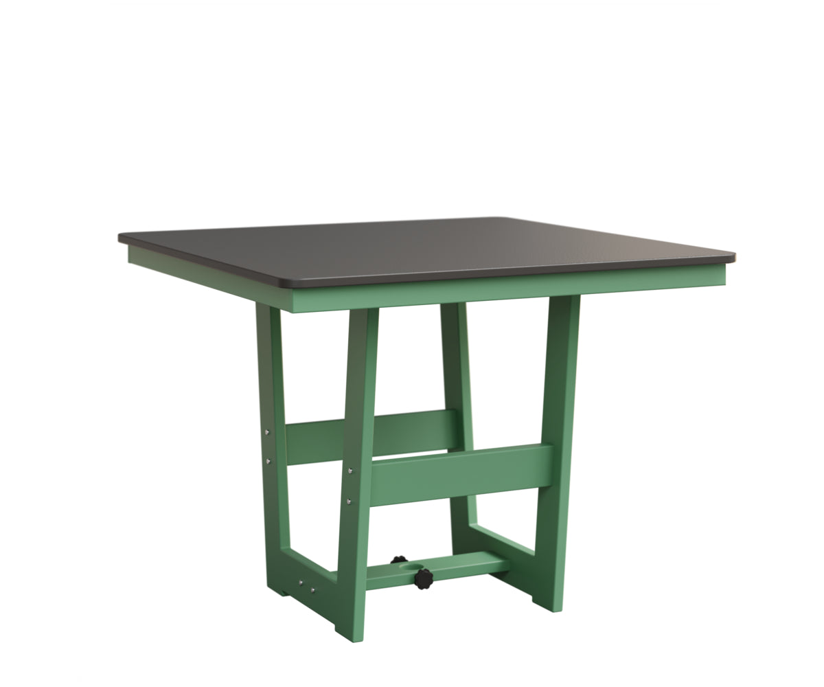 Berlin Gardens Hudson 40" x 40" Square Table in Mint, Hammered Stainless top