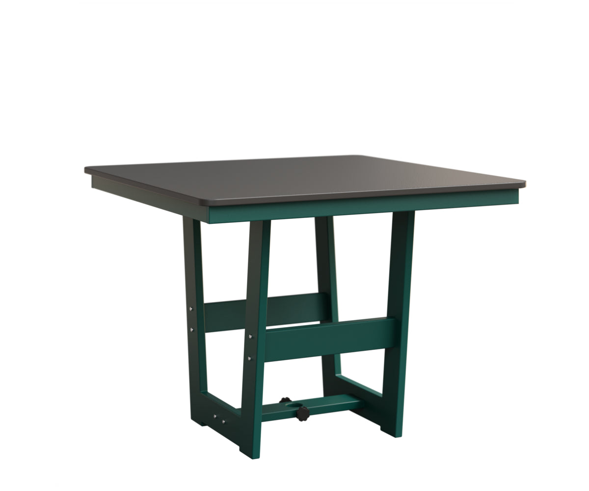 Berlin Gardens Hudson 40" x 40" Square Table in Teal, Hammered Stainless top