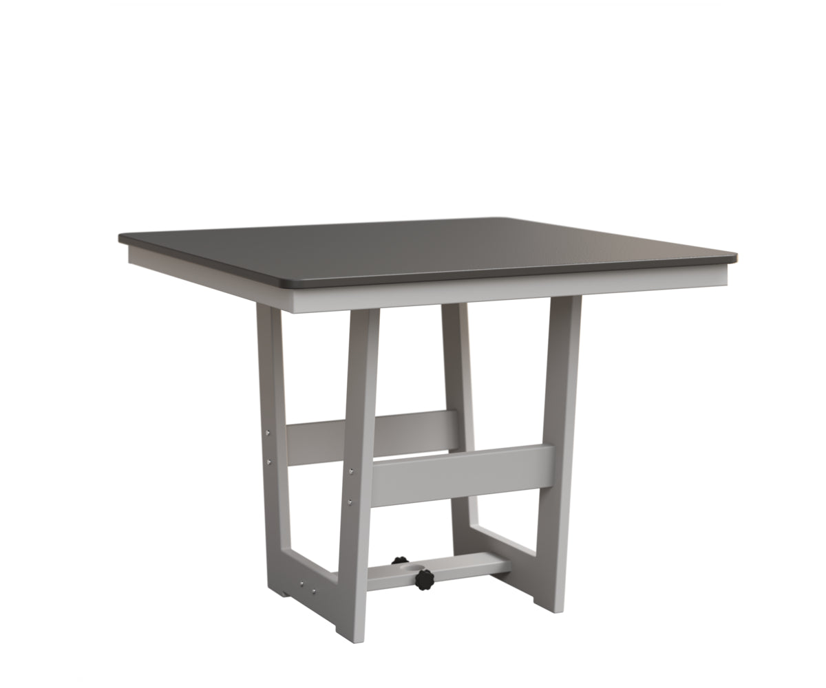 Berlin Gardens Hudson 40" x 40" Square Table in White, Hammered Stainless top
