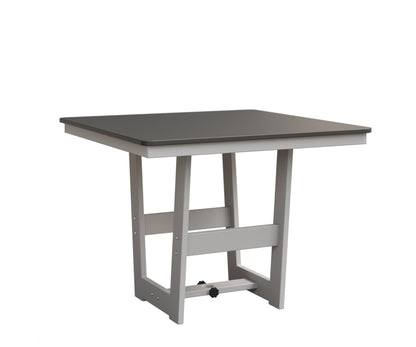 Berlin Gardens Hudson 40" x 40" Square Table in White, Hammered Stainless top