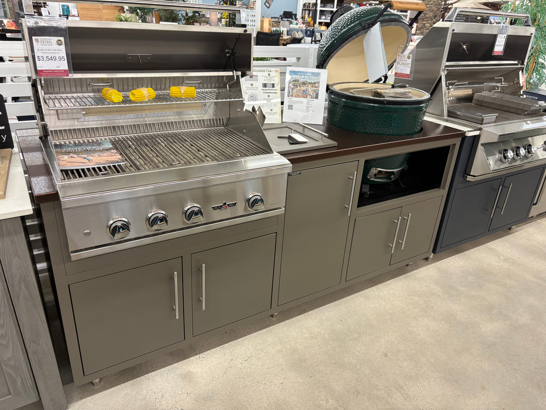 Challenger Cart Island w/ Fridge &amp; Big Green Egg