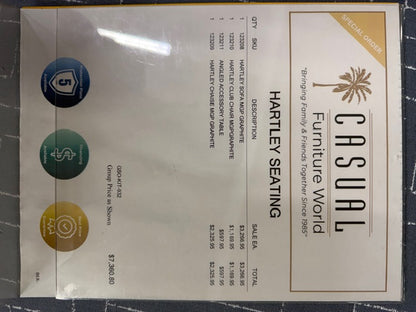 Berlin Gardens Hartley Sofa, Club Chair, Chaise &amp; Accessory Table