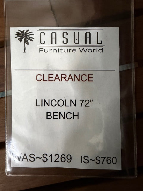 Jensen Outdoor Lincoln 72" Bench