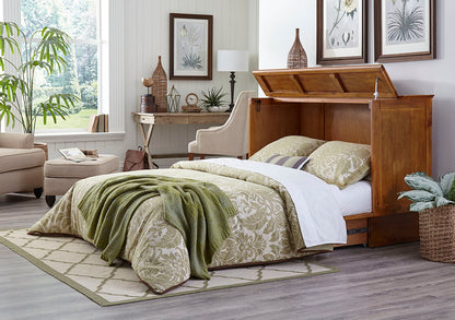 Kingston Murphy Bed with wicker inlays closed cabinet