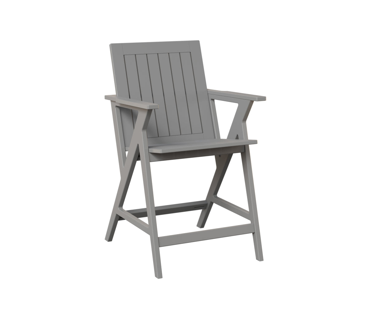 Berlin Gardens Kinsley Counter Arm Chair in Fog