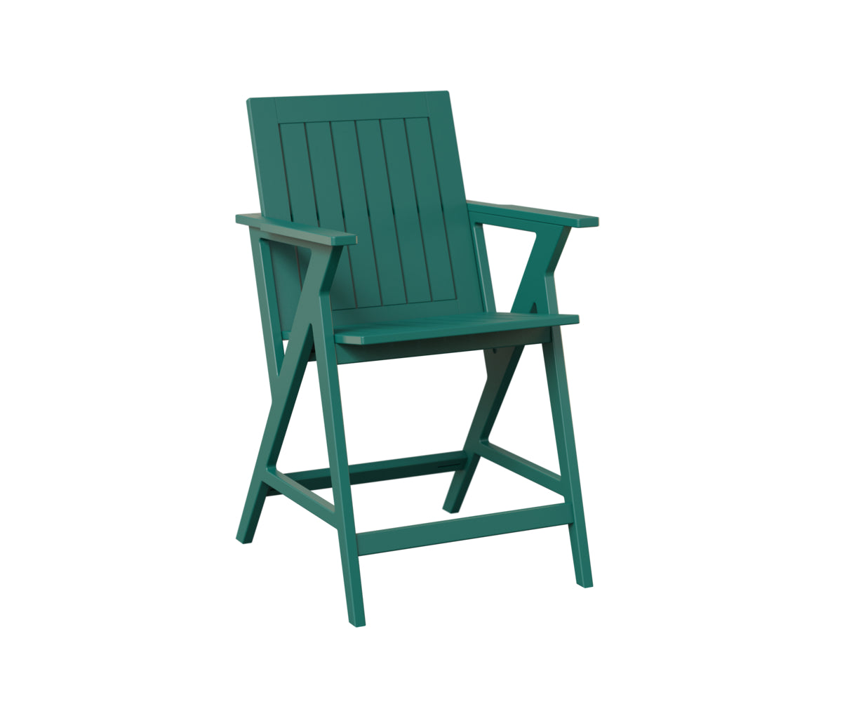 Berlin Gardens Kinsley Counter Arm Chair in Teal