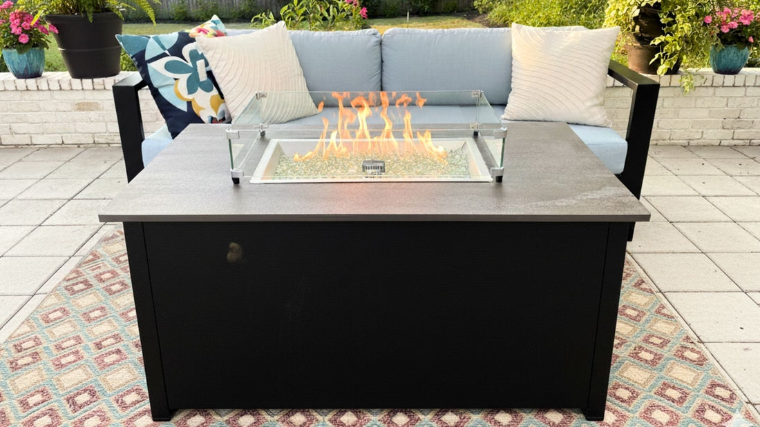 Lighthouse Casual Rectangular Gas Fire Pit