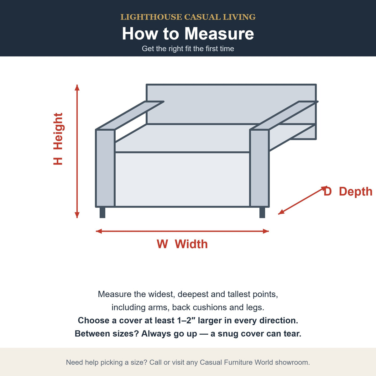 How to measure your furniture for a cover