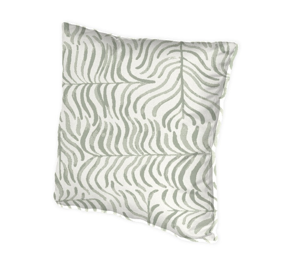 Lloyd Flanders 19" Square Outdoor Throw Pillow in Frondly Sage fabric