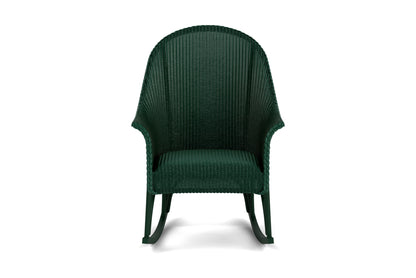 Lloyd Flanders All Seasons High Back Porch Rocker with Padded Seat in Woodland frame
