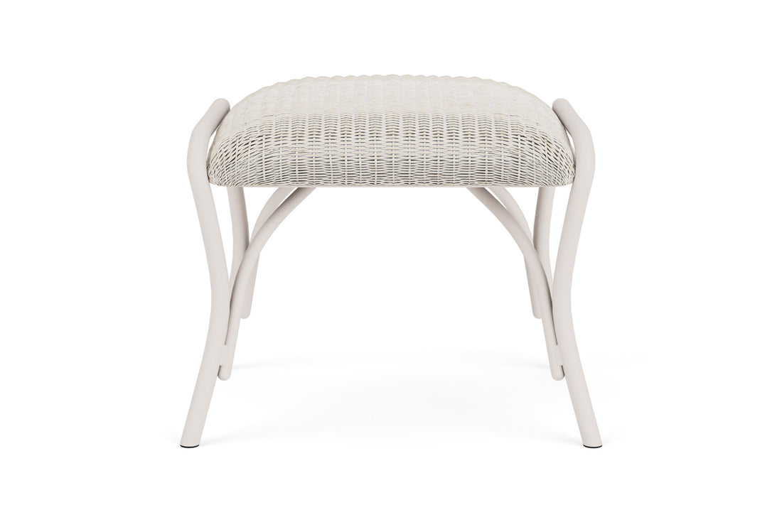 Lloyd Flanders All Seasons Ottoman with Padded Seat in Antique White frame