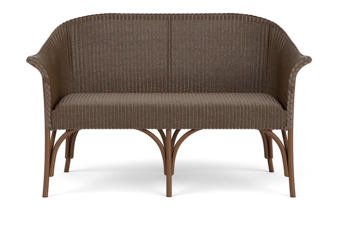 Lloyd Flanders All Seasons Settee with Padded Seat in Bark frame