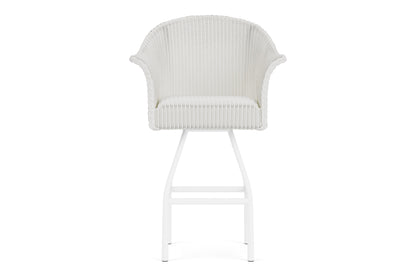 Lloyd Flanders All Seasons Swivel Bar Stool with Padded Seat in Matte White frame