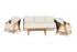 Lloyd Flanders Alpine 4-Piece Living Room Set in Charcoal Rope with Fortune Champagne fabric - all pieces shown