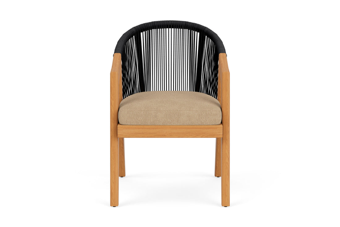 Lloyd Flanders Alpine Dining Armchair with Hayden Sand fabric