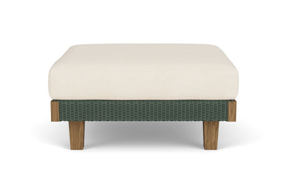 Lloyd Flanders Catalina Ottoman in Spruce frame with Fortune Champagne fabric
