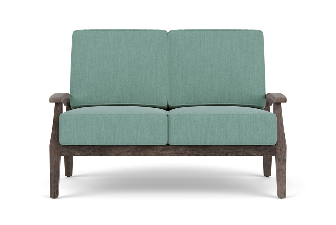 Lloyd Flanders Frontier Loveseat in Platinum frame with Loveboat Mint fabric