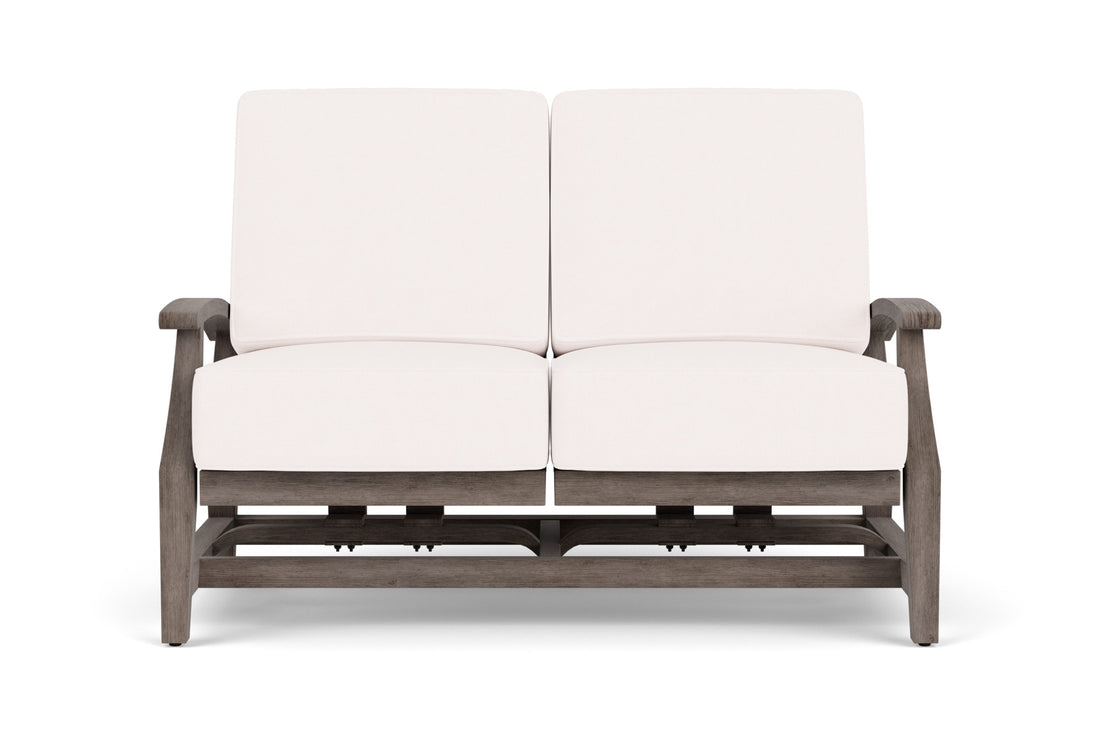 Lloyd Flanders Frontier Spring Rocker Loveseat in Ebony frame with Falcon White fabric