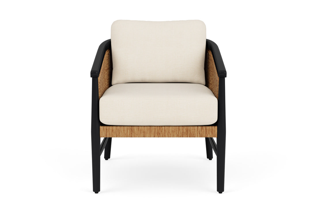Lloyd Flanders Galloway Lounge Chair with Fortune Champagne fabric