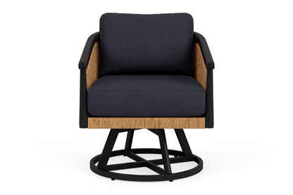 Lloyd Flanders Galloway Swivel Lounge Chair with Play Navy fabric
