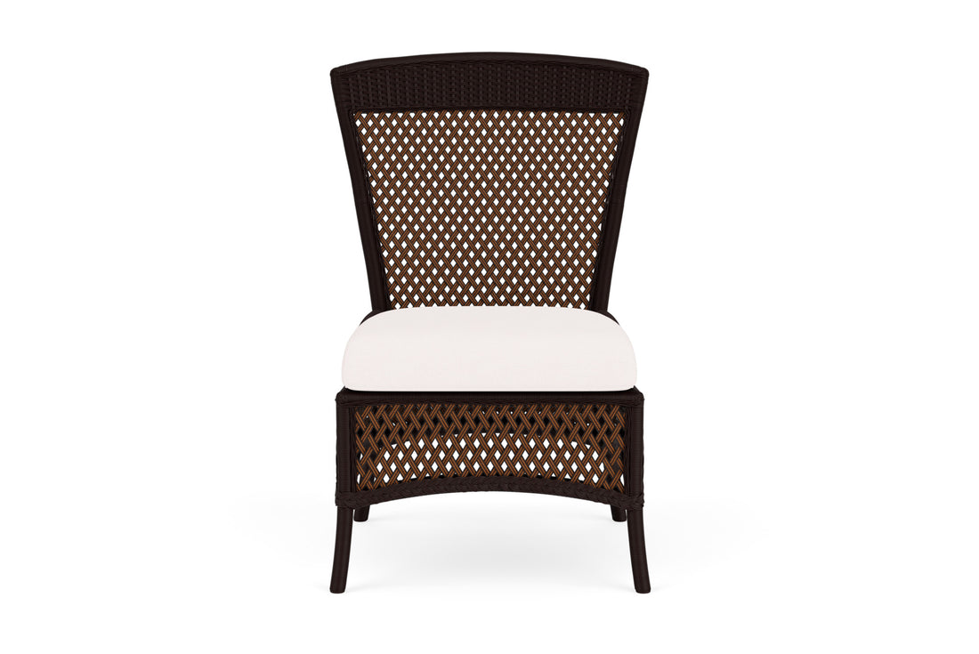 Lloyd Flanders Grand Traverse Armless Dining Chair with Falcon White fabric