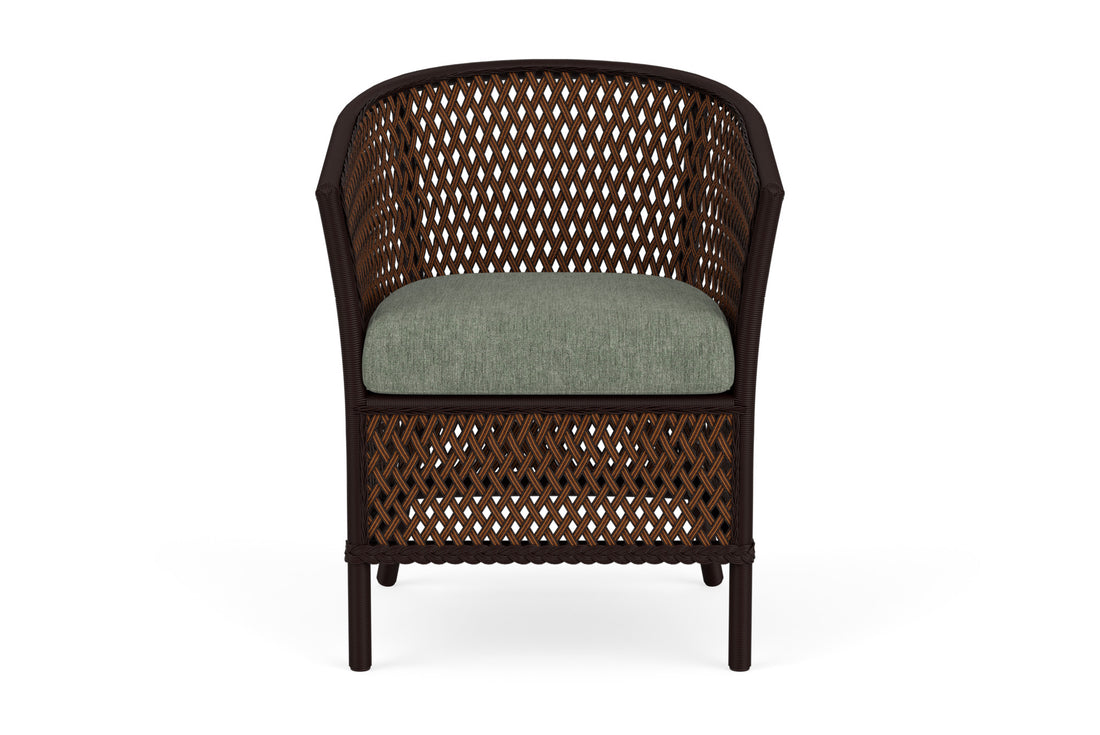 Lloyd Flanders Grand Traverse Barrel Dining Chair with Cast Sage fabric