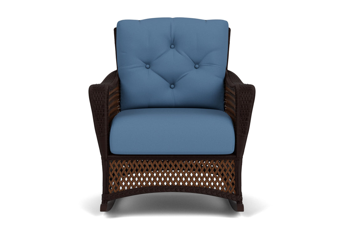 Lloyd Flanders Grand Traverse Lounge Rocker with Brightside Sea Blue fabric