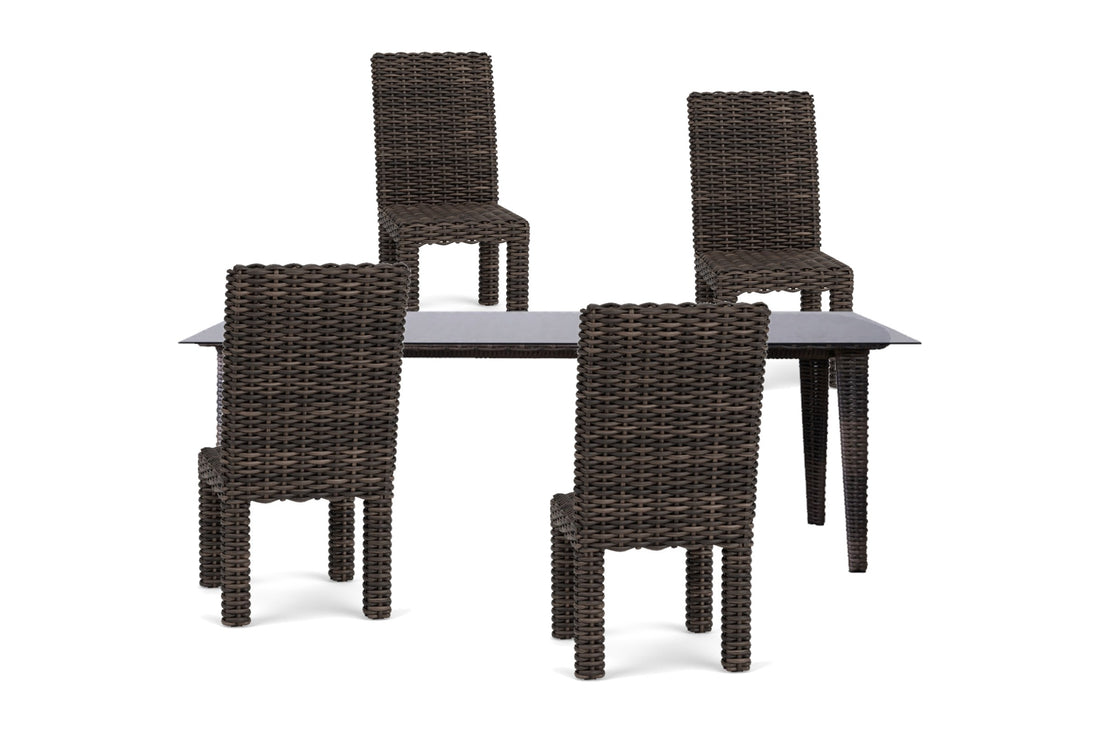 Lloyd Flanders Largo 5-Piece Dining Set in Vintage Oak - all pieces shown