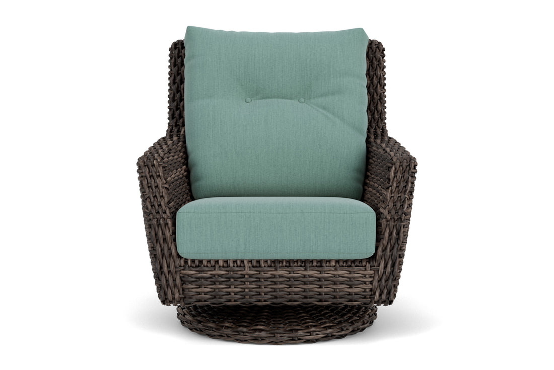 Lloyd Flanders Largo High Back Swivel Rocker with Loveboat Mint fabric