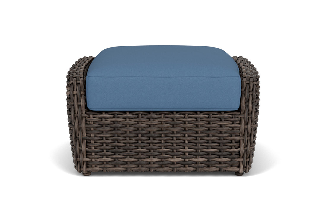 Lloyd Flanders Largo Ottoman with Brightside Sea Blue fabric