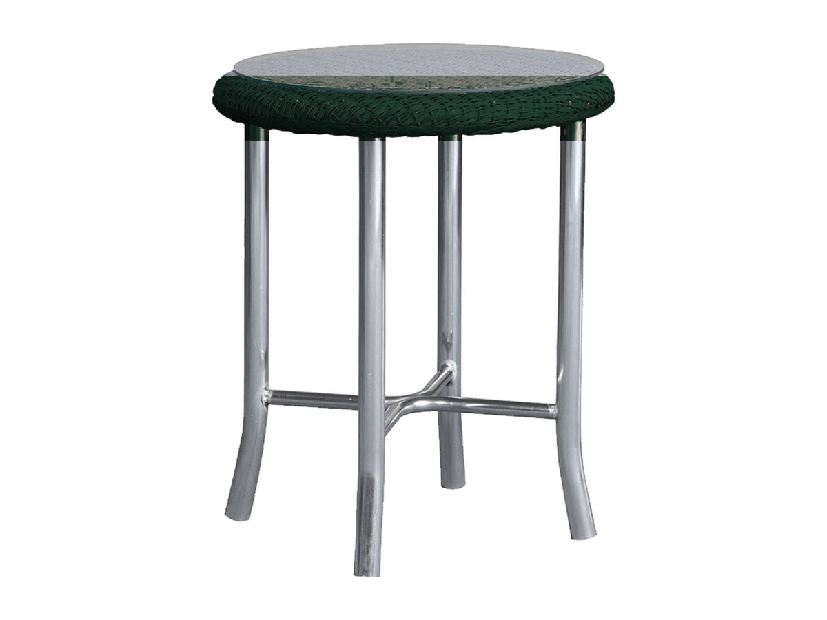 Lloyd Flanders Lloyd Loom 20 Inch Round End Table Mini Random Weave Woodland Frame
