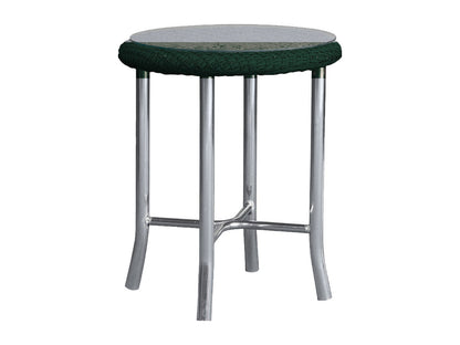 Lloyd Flanders Lloyd Loom 20 Inch Round End Table Mini Random Weave Woodland Frame