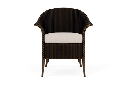 Lloyd Flanders Lloyd Loom Dining Armchair – 2x2 Weave in Mink frame with Zenith Oatmeal fabric