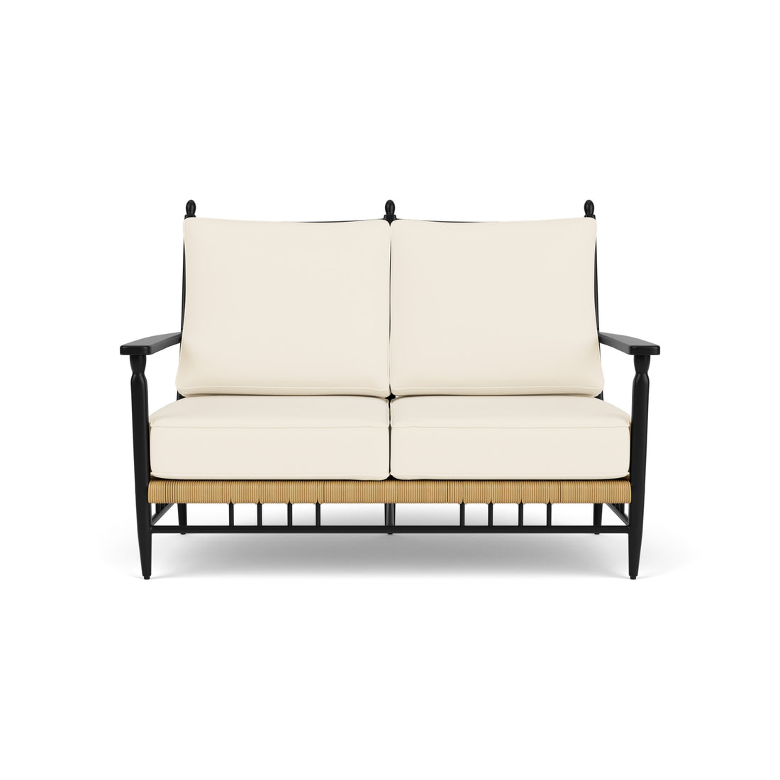 Lloyd Flanders Low Country Loveseat with Brightside Chalk fabric